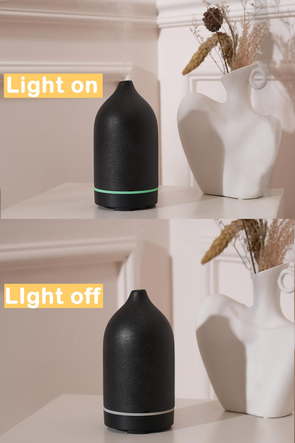 VIVITEST black ceramic diffuser suited for home or office