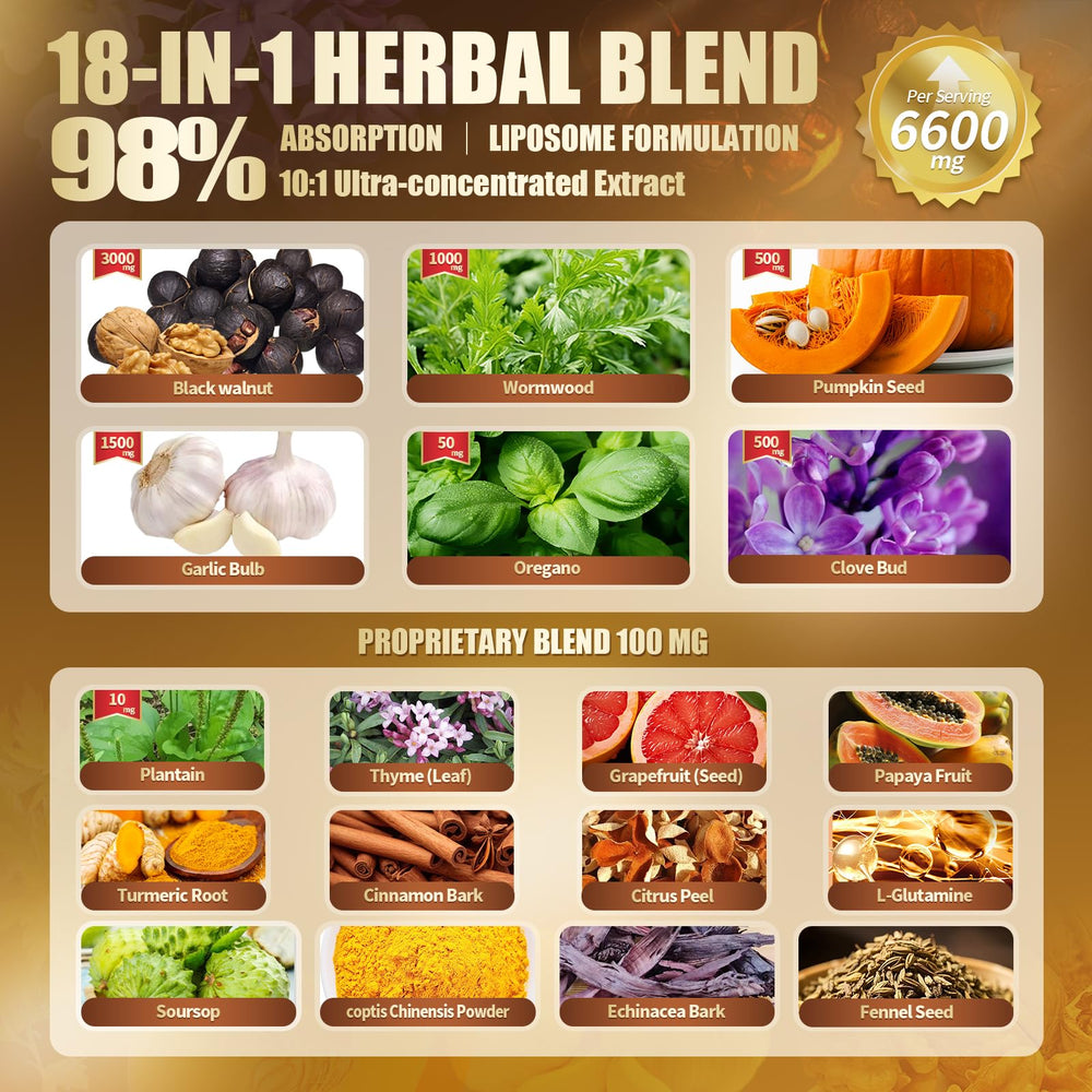 VivoNu Cleanse ingredients panel featuring wormwood and garlic for gut-friendly use