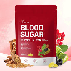 VivoNu Blood Sugar Complex bottle close-up for daily wellness support.