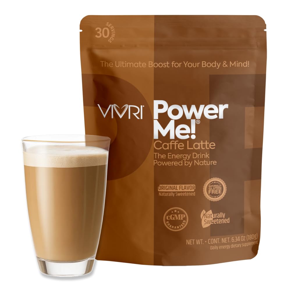 VIVRI PowerMe! tub front highlighting a natural energy formula for daily focus.
