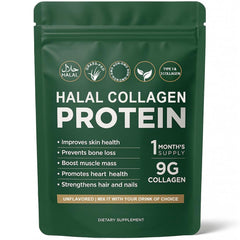Vlsdoin halal collagen powder tub close-up, unflavoured daily use