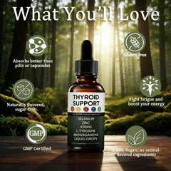 Vlsdoin Kindled Thyroid Support Drops featuring Ashwagandha and L-Tyrosine for potential mood and focus support