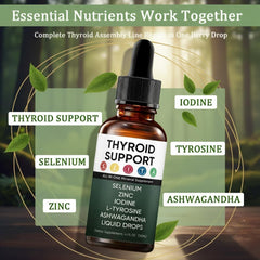 Vlsdoin Kindled Thyroid Support Drops ingredients seal highlights non-GMO and vegetarian-friendly formula