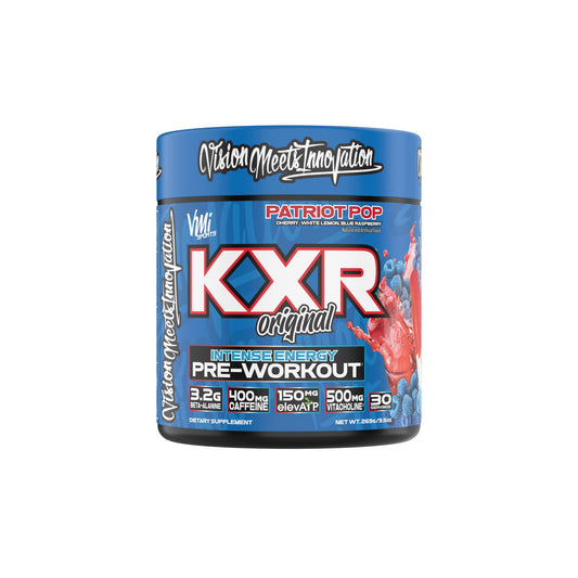 VMI Sports KXR Patriot Pop can ready for workouts boosts focus and energy