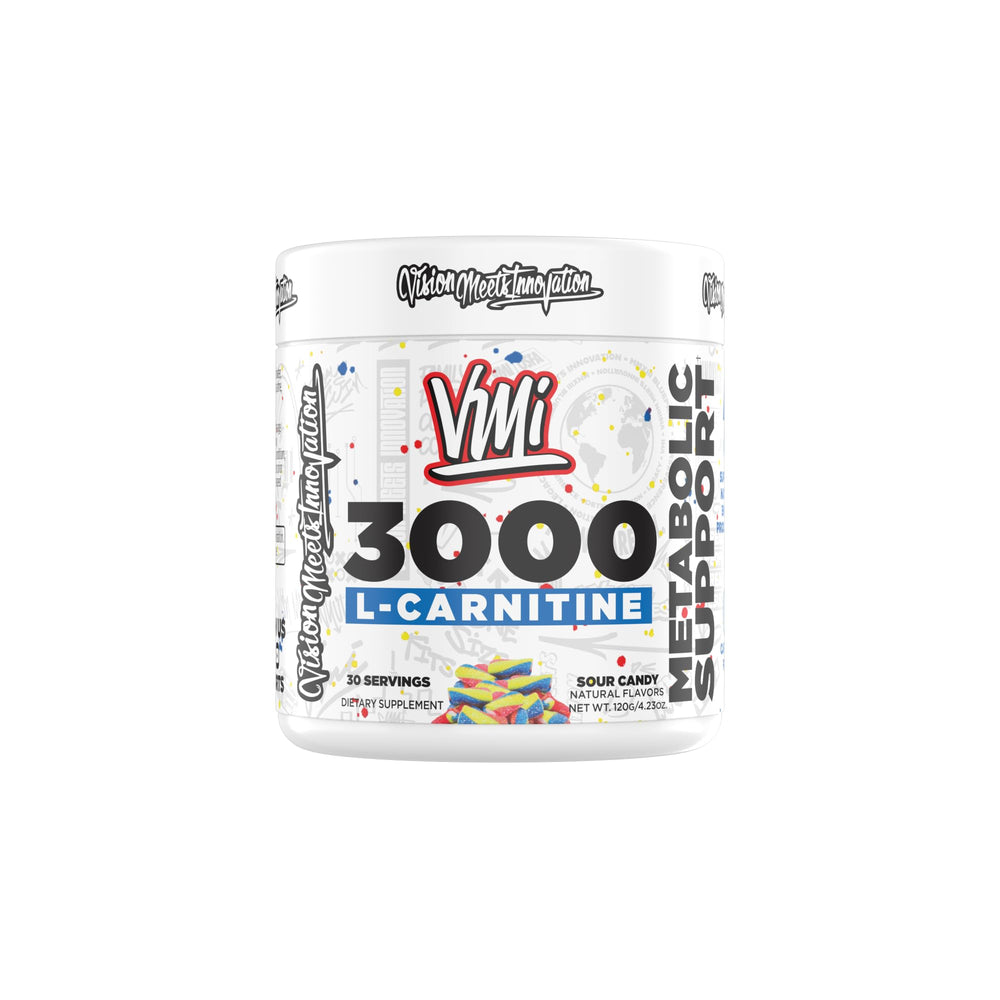 VMI Sports L-Carnitine 3000 bottle view showing packaging for energy support