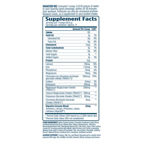 ProtoLyte serving scoop highlights precise 25 g protein per serving for recovery