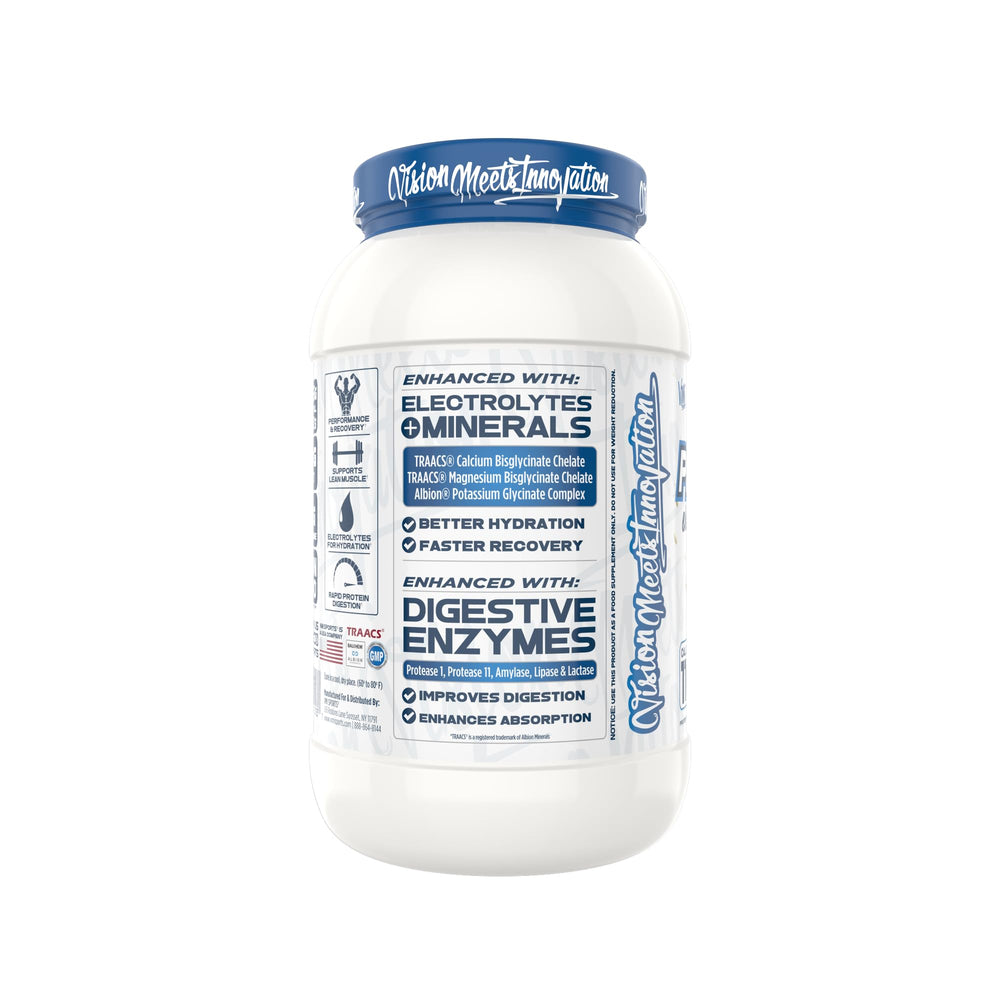 Ingredients panel highlights non-GMO formulation and added digestive enzymes.