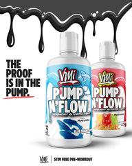 VMI Sports Pump N Flow glass showing zero sugar taste.
