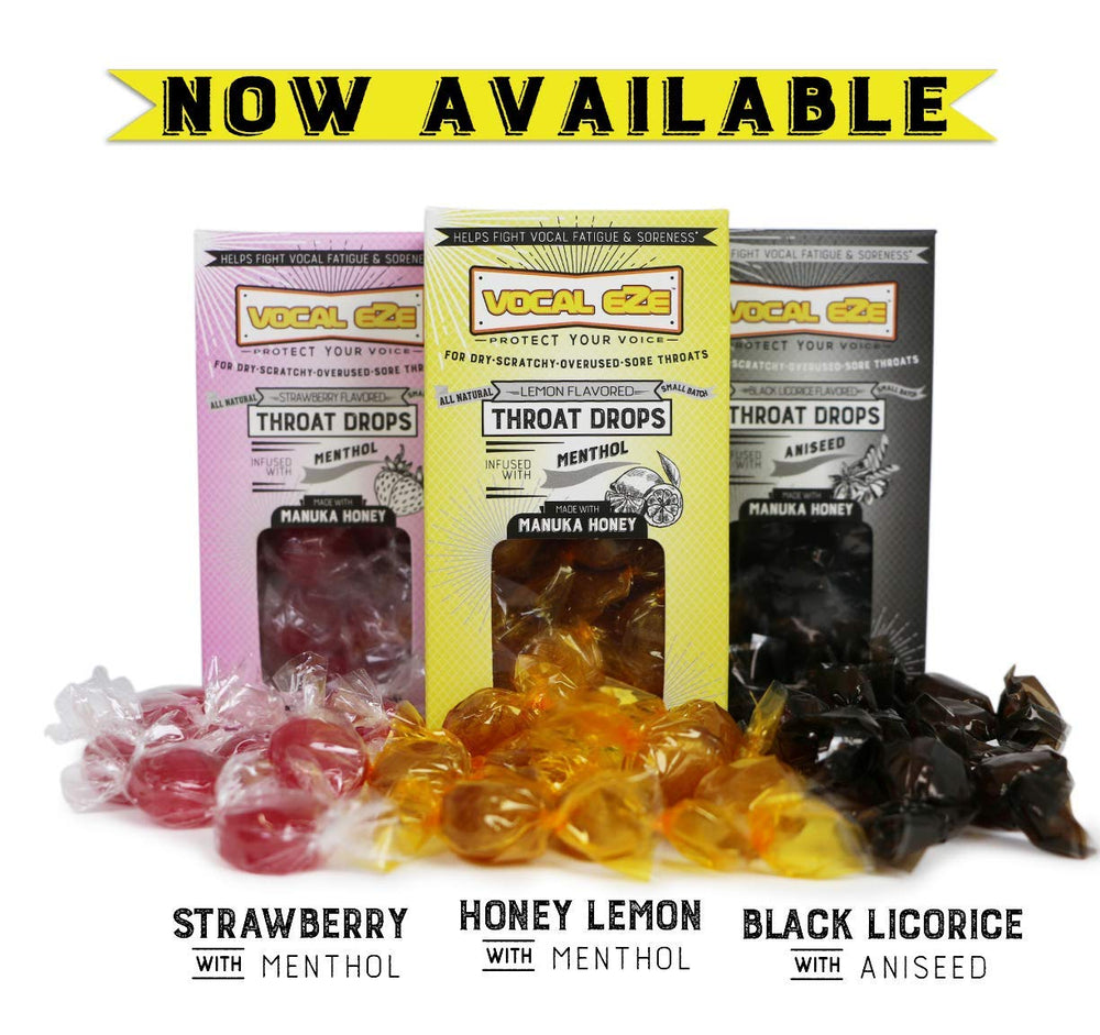 Vocal Eze Ingredients label displays all-natural, USA-made formula for health-conscious singers.