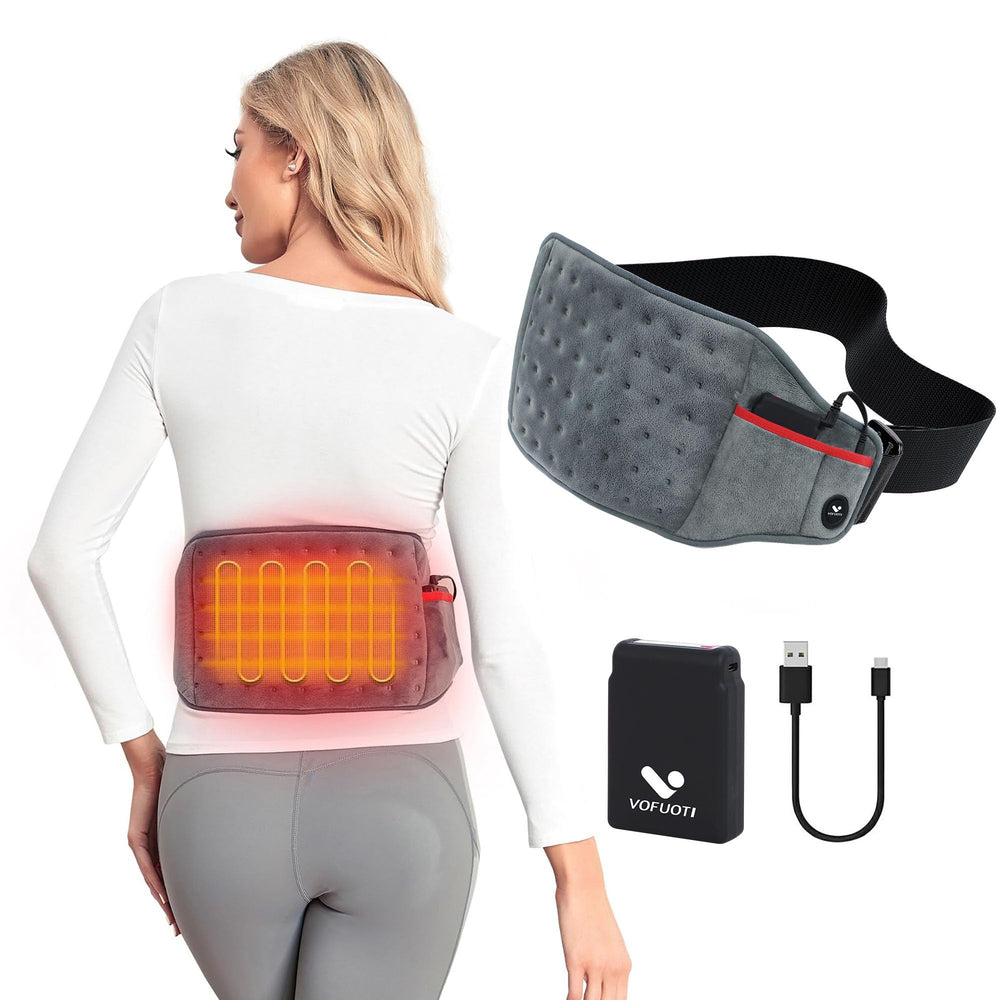 Vofuoti cordless heating pad with battery pack for hands-free warmth.