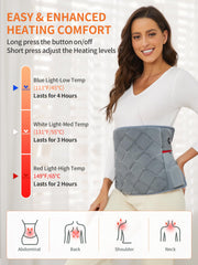 Vofuoti heating pad with three heat levels for customizable comfort.