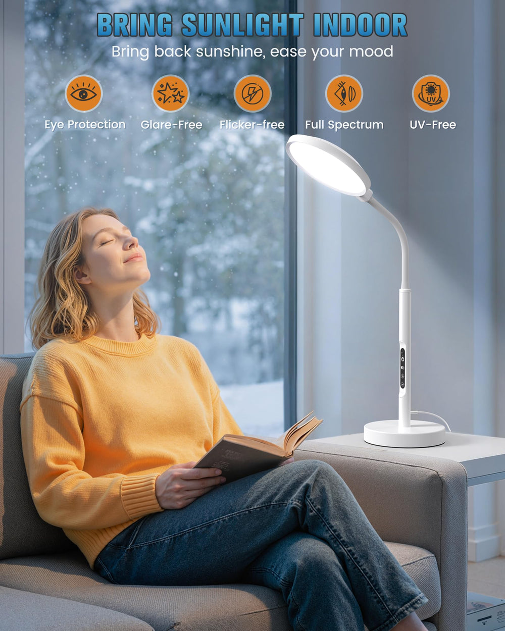 Volisun remote control therapy lamp with magnet attachment for convenient use anywhere