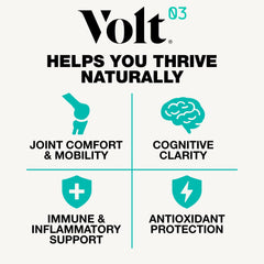 Volt03 label and packaging detail emphasizing clean, science-backed formula.