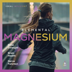 Voltage Elements jar and dosage card illustrate clear daily dosing for magnesium intake.