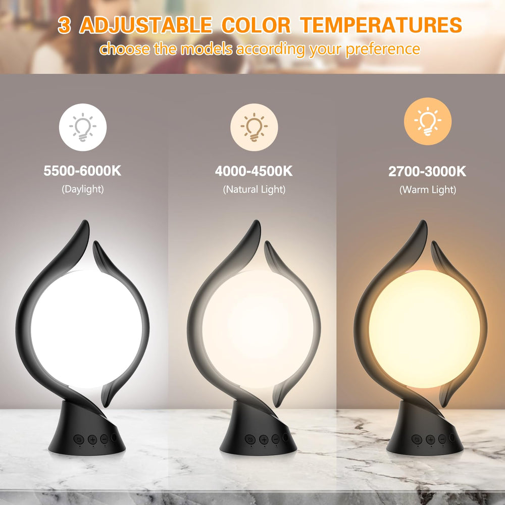 Voraiya lamp side view highlighting compact, space-saving design for small desks.