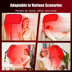Vortro belt-wearable strap enabling on-the-go pain relief with red light therapy.