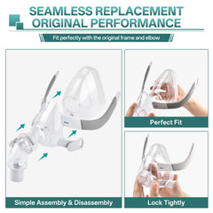 Easy-to-clean silicone cushion for AirFit F20 by Vovoir.