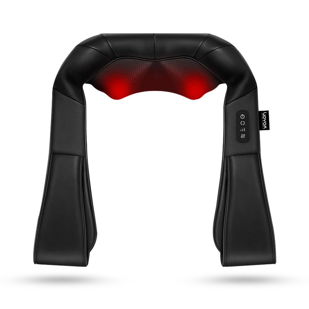 VOYOR-HEALTH Shiatsu neck massager with 8 kneading nodes for deep tissue relief.