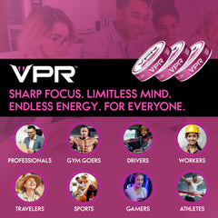 VPR Energy naturally flavored mixed berry pouch with clean energy and no added sugar.