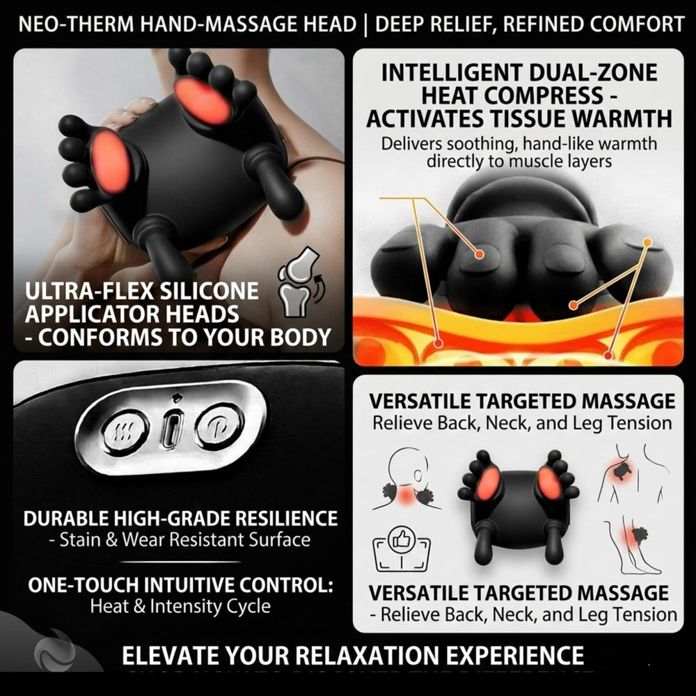 VUITTOX neck massager heat function provides soothing dual-zone warmth.