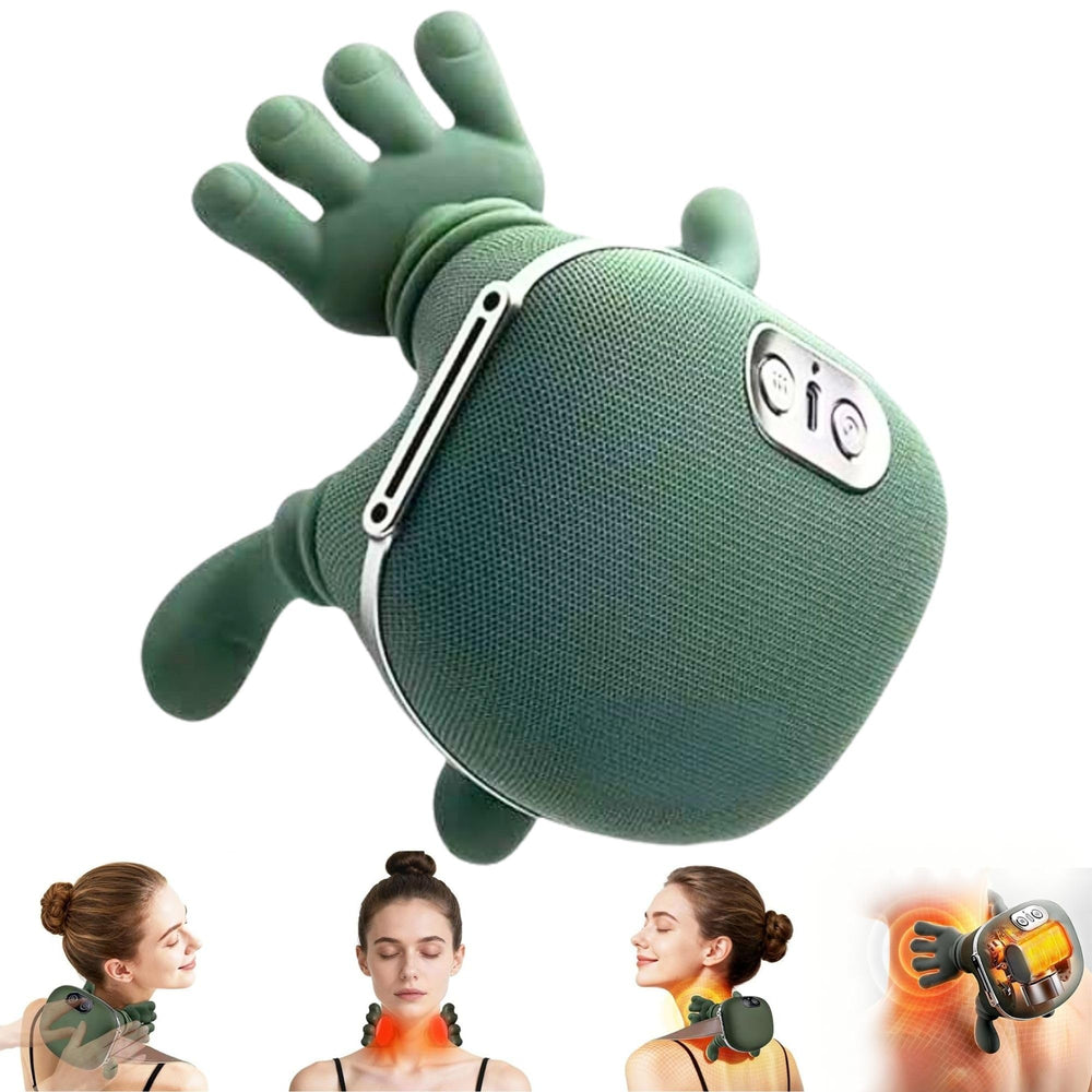 VUITTOX neck massager in shiatsu mode on the shoulder for tension relief.