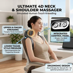 VUITTOX shiatsu neck-back massager demonstrates deep-tissue style relief.