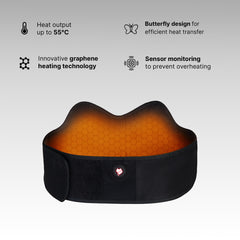Vulpés HeatBelt Pro 10 butterfly design supports back and pelvis comfortably.