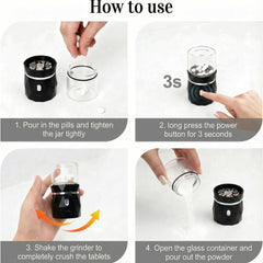 VVKKENN pill crusher easy cleaning container, waterproof housing for rinsing.