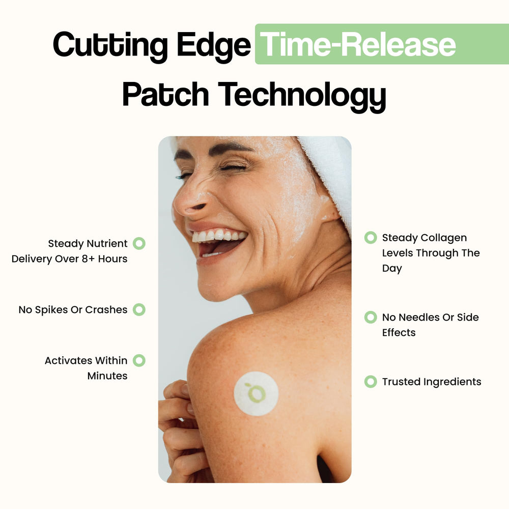Packaging label close-up of Vytadose patches with 8-hour release claim.
