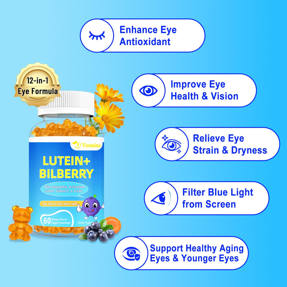 VZOXAINS ingredients with bilberry and astaxanthin for macular support.