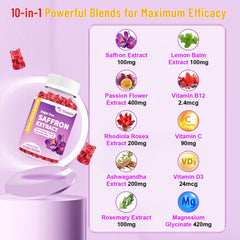Vzoxains saffron gummies pour into hand for quick daily intake