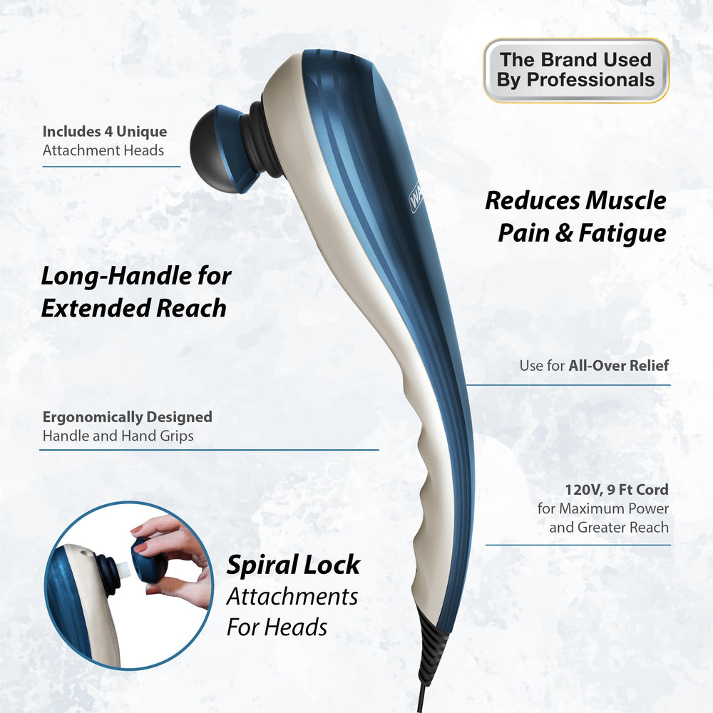 Wahl Deep Tissue Massager Accupoint Head targets deep knots for pinpoint relief.