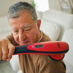 Wahl cordless massager packed for travel and on-the-go use