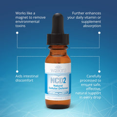 Three Waiora NCD2 bottles on a counter showing a complete routine