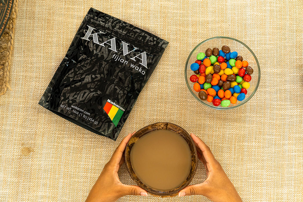 Wakacon Kava Waka powder and measuring spoon for precise doses