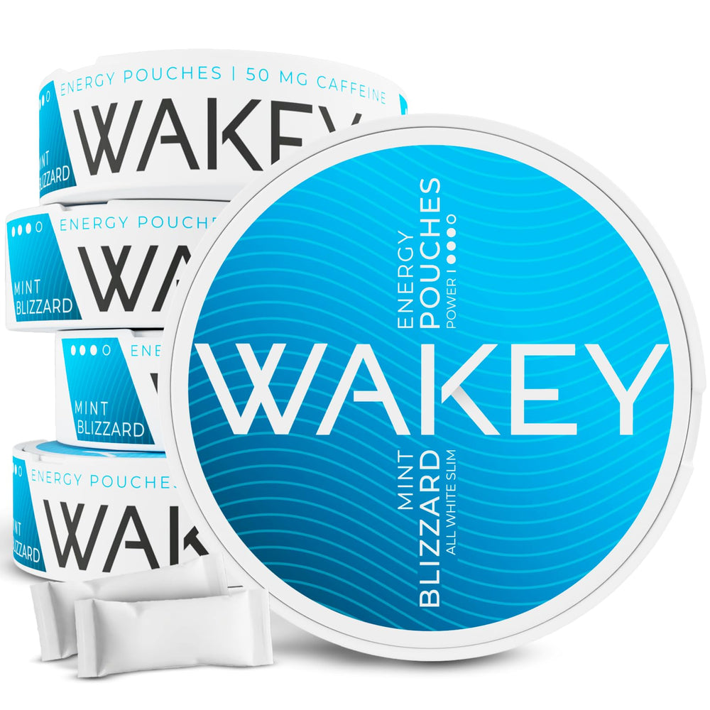 Wakey Blizzard Mint 50mg energy pouch pack for daily use