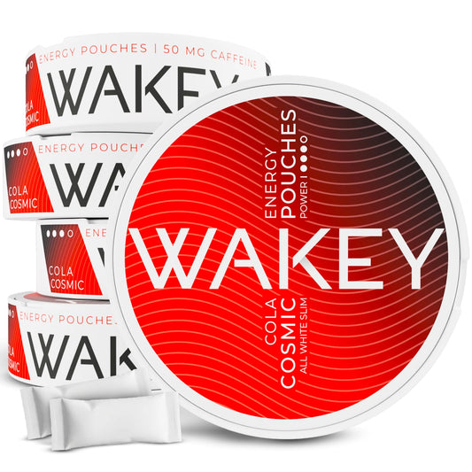Wakey Cosmic Cola 50mg energy pouch for quick focus on the go