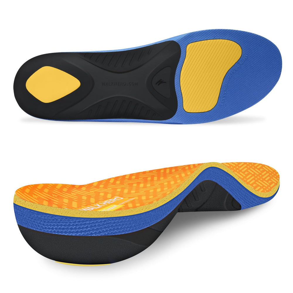 WalkHero heavy-duty arch-support insoles outer view boosts long-day stability.