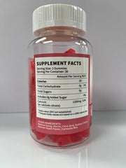 Wanish gummies closeup highlights 1200 mg calcium citrate for potent absorption