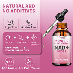 Drops added to water to show flexible consumption with Wanish NAD Drops