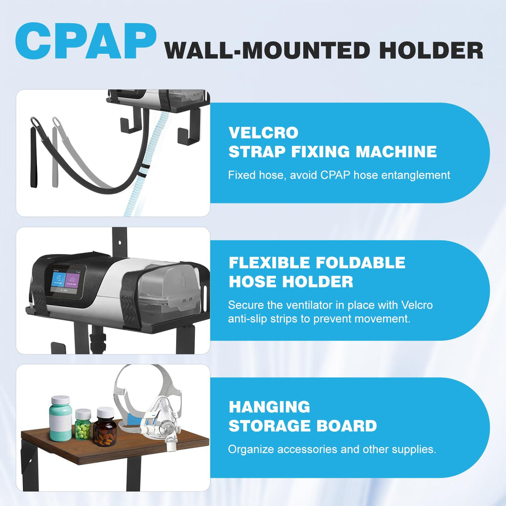 Wanyshapy CPAP dual-hook securely stores mask and tubing off the floor.
