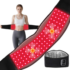 WAPAG red light therapy belt front view with 660nm and 850nm LEDs for at-home relief