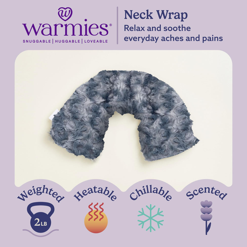 Warmies neck wrap Curly Gray in soft faux fur for comfort
