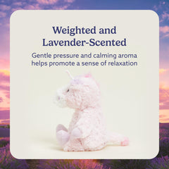 Warmies Unicorn lavender scented plush in a cozy setting