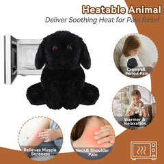 WarmPal Black Lab lavender-scented plush promotes calming ambience.