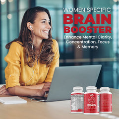 Brain Goddess bottle in hand for on-the-go concentration