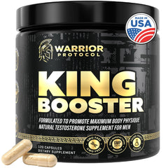 Warrior Protocol King Booster bottle-front showing premium packaging for informed purchase