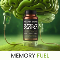 WASABI BRAIN Zingserine Cognition Complex tablet indicating enhanced clarity and recall potential.