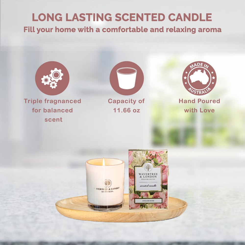 Wavertree & London English Rose candle melt pool with triple fragrance layers.