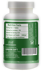 WAY 4 ORGANIC W4O papaya leaf extract label close-up showing ingredients.